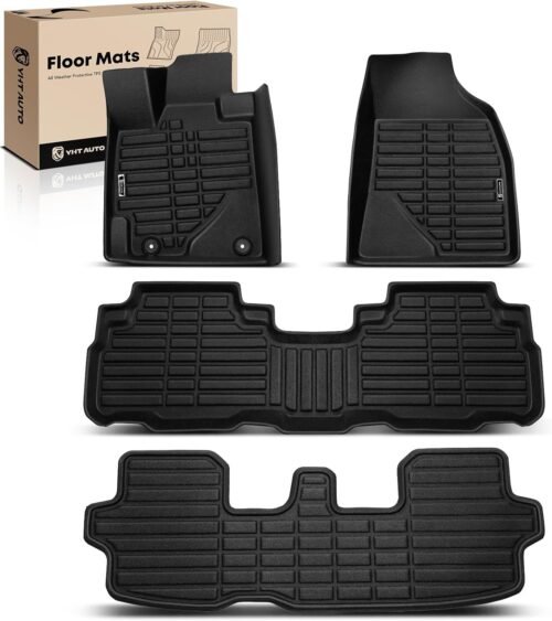 YHTAUTO Floor Mats & Cargo Mat Fit 2008-2013 Toyota Highlander(Not Hybrid), TPE All Weather Car Mats Waterproof Anti-Slip Odorless Floor Liner, Interior Car Accessories - Image 2