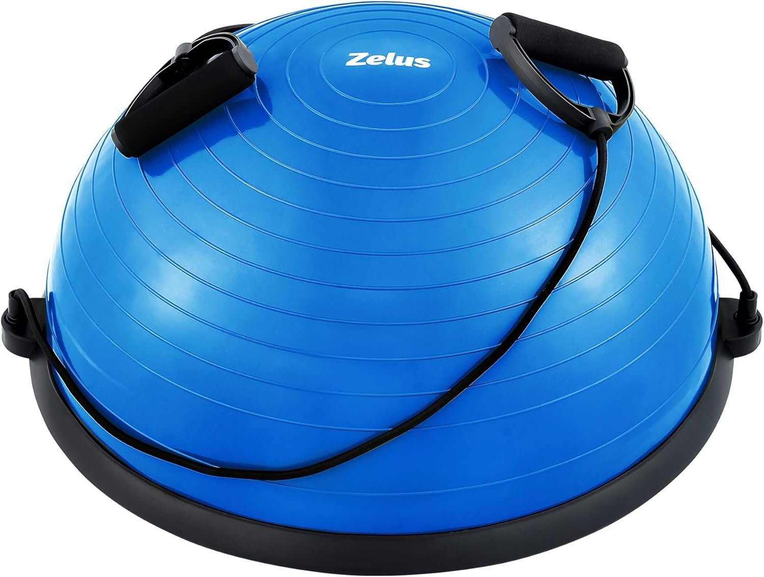 ZELUS Balance Ball Trainer with Resistance Bands and Foot Pump, Inflatable Yoga Ball for Home Gym Workouts, 23 Inch Exercise Half Ball for Balance Training Core Strength Fitness More, 330lb Cap - Image 2