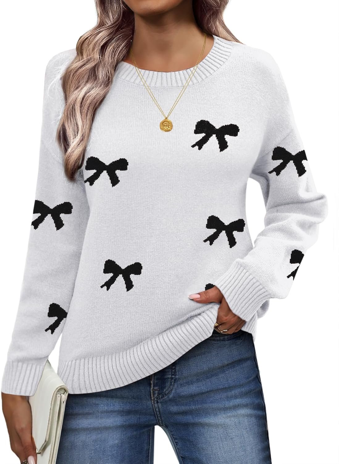 Zeagoo Fall Sweaters for Women 2025 Long Sleeve Crewneck Ribbed Knit Pullover Sweater Loose Fit Basic Jumper Tops - Image 2