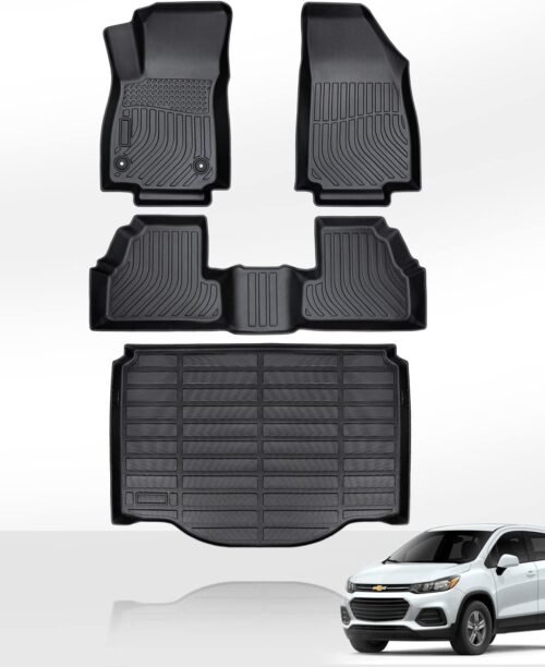 for 2014-2022 Chevy Trax & 2013-2022 Buick Encore Floor Mats Front & 2nd Seat & Cargo Liner 4 Pcs for 2014 2015 2016 2017 2018 2019 2020 2021 2022 Chevrolet Trax & Buick Encore All Weather Accessories - Image 2