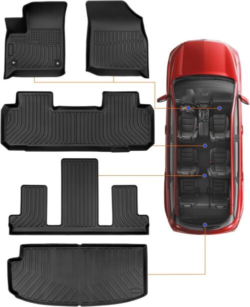for 2018-2023 Chevy Traverse Floor Mats & Cargo Liner only for 7 Seats, for 2018 2019 2020 2021 2022 2023 Chevy Traverse Accessories All Weather Bucket Seats (Fit 2024 Traverse Limited) - Image 2