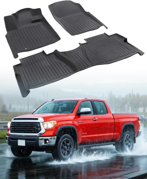 for Toyota Tundra Floor Mats 2011 2010 2009 2008 2007, Custom Fit All-Weather Cargo Liner Car Mats Full Set for Tundra 2007-2011 Double Cab & CrewMax TPE Rubber Seat Protection Automotive Accessories - Image 2
