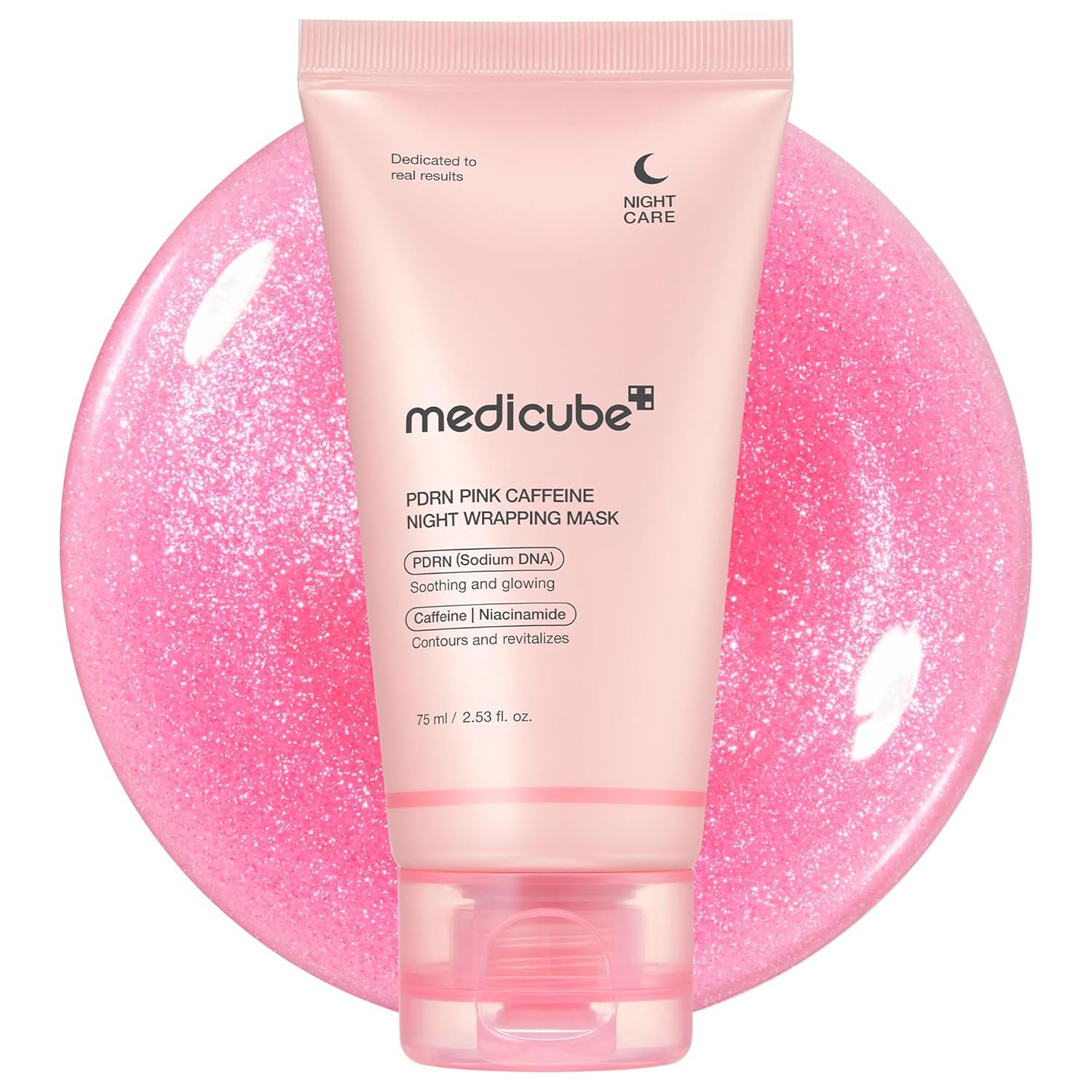 medicube PDRN Caffeine Overnight Wrapping Peel Off Facial Mask | Firming, Depuffing & Hydration | Salmon DNA + Caffeine + Collagen For Refined, Glass Skin & Face Contour Support | Korean Skin Care - Image 2