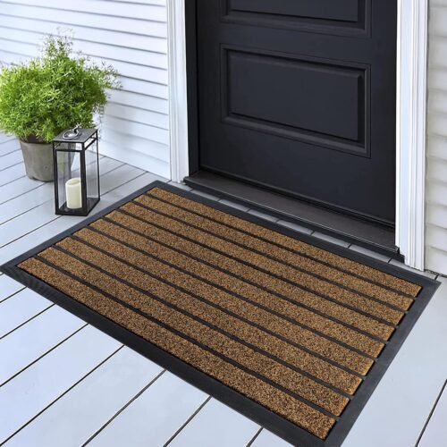 ubdyo Extra Durable Door Mat - Dirt Trapping Outdoor Welcome Mats - Non-Slip Outdoor Indoor Entrance - Low Profile Front Doormat (32" x 20", Bright Brown) - Image 2