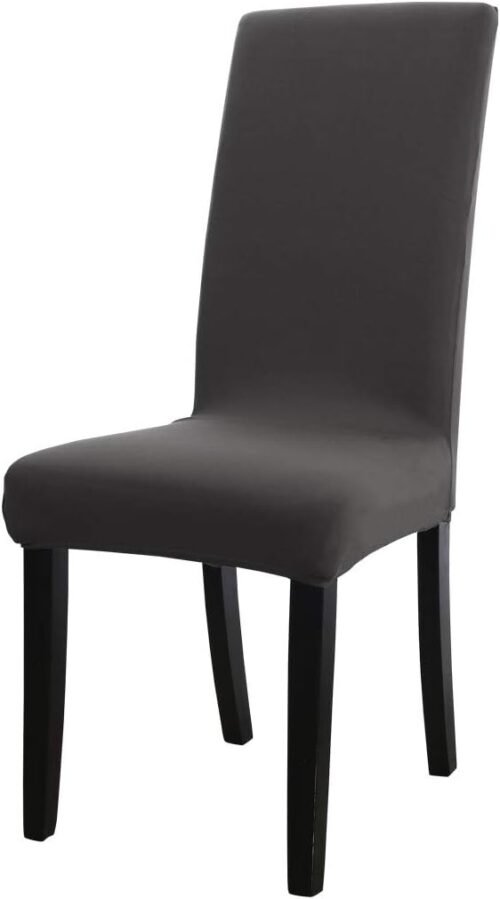 uxcell Dining Chair Covers, Stretch Bar Stool Slipcover Solid Classic Kitchen Chair Protector Spandex Short Chair Seat Cover for Home Decorative/Dining Room/Party/Wedding Black - Image 2